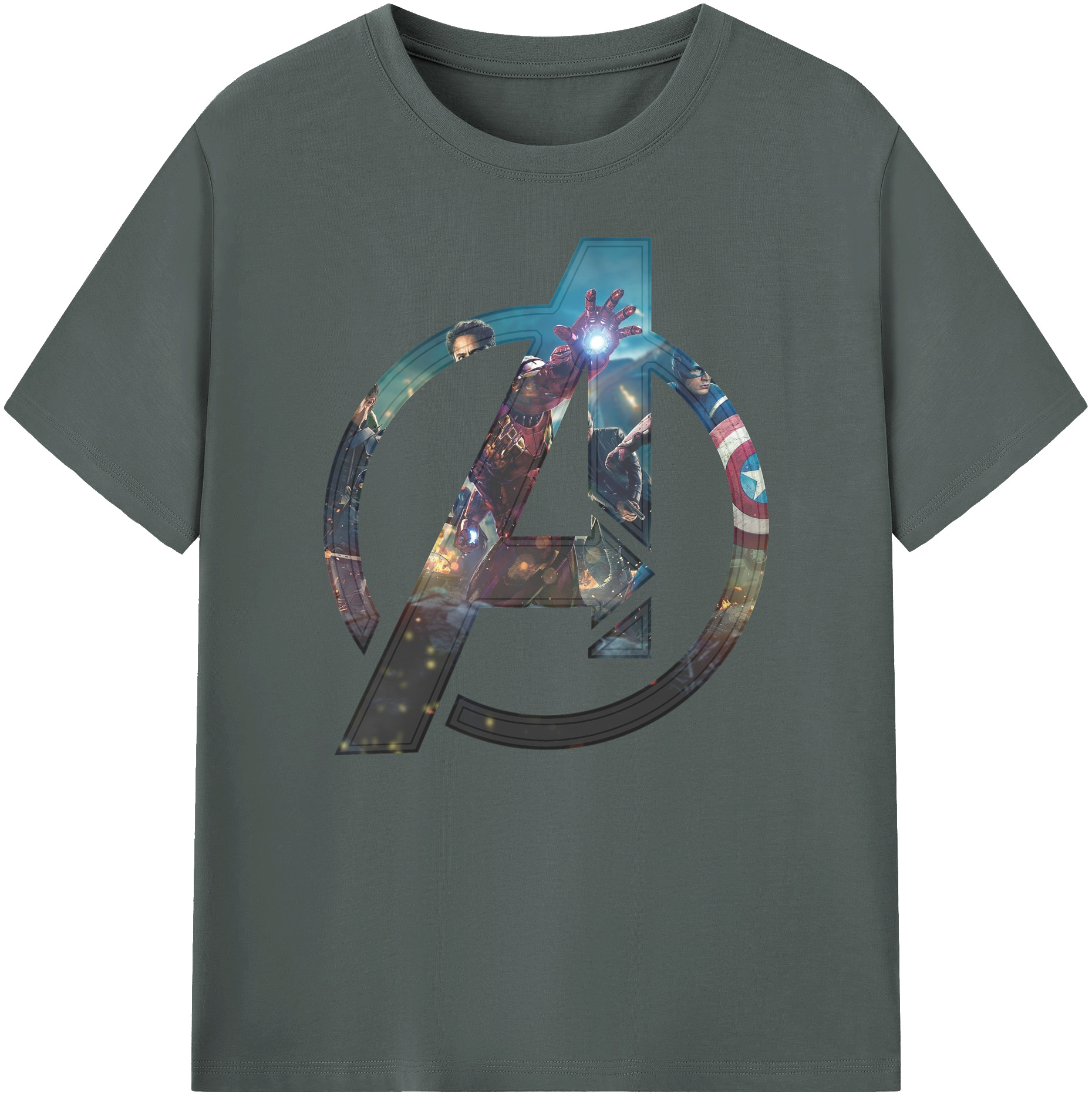 （画像用） アベンジャーズ The Avengers 綿100％ メンズ半袖Tシャツ｜肌触りやわらか＆通気性